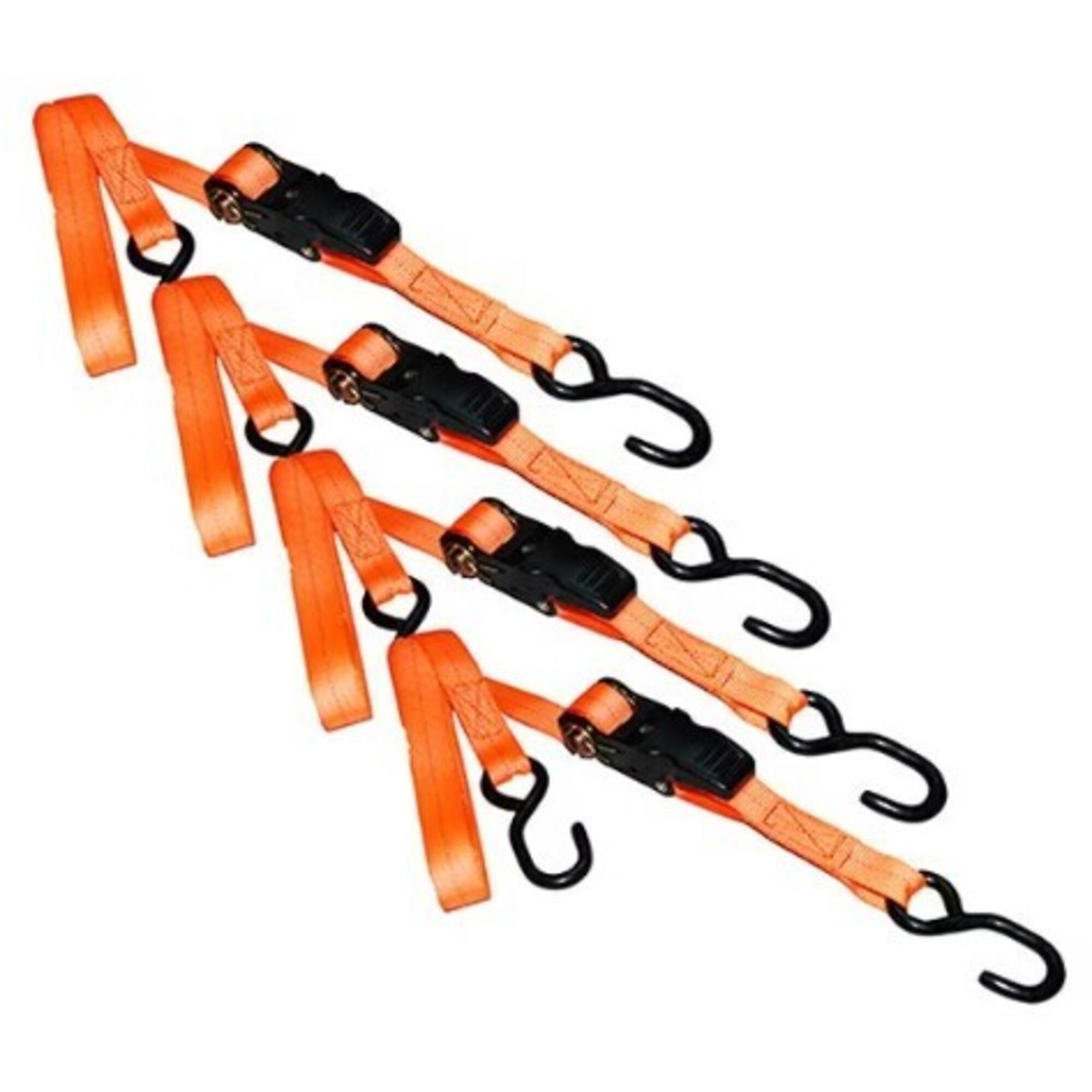 S-Line, Ratchet Strap 4PK 1in. x 15ft. Padded Handle S-Hook, Working Load 3333 lb, Straps (qty.) 4 Breaking Strength 3333 lb, Model# SLISL91